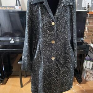 Elegant Black and Gold Patterned Coat